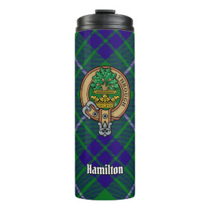 Clan Hamilton Crest over jagen Tartan Thermosbeker
