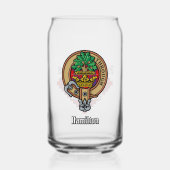 Clan Hamilton Crest over Red Tartan Blikvorm Glas (Voorkant)