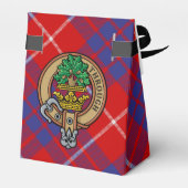 Clan Hamilton Crest over Red Tartan Favor Box Bedankdoosjes (Achterkant)