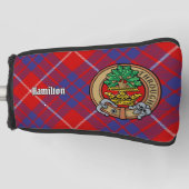 Clan Hamilton Crest over Red Tartan Golfheadcover (Voorkant)