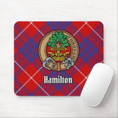Clan Hamilton Crest over Red Tartan Muismat (Met muis)