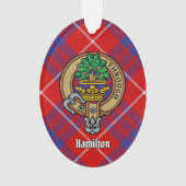 Clan Hamilton Crest over Red Tartan Ornament (voorkant)