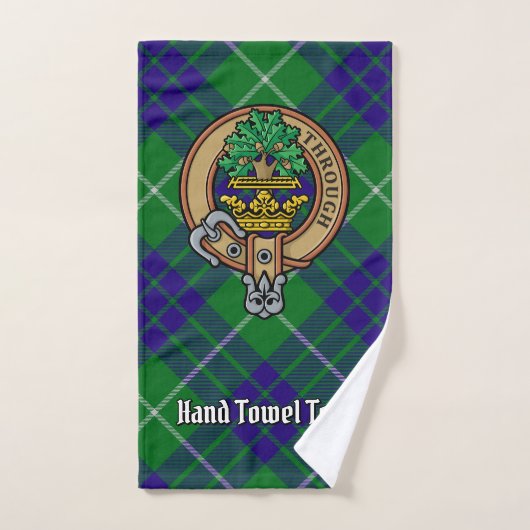 Clan Hamilton Crest sur la chasse Tartan (Serviette à main)