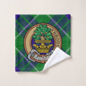Clan Hamilton Crest sur la chasse Tartan (Gant de toilette)