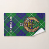 Clan Hamilton Crest sur la chasse Tartan (Serviette à main)