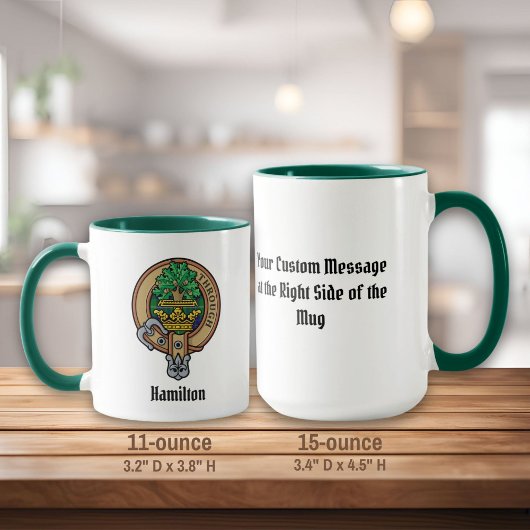 Clan Hamilton Crest sur la chasse Tartan Mug