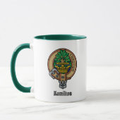 Clan Hamilton Crest sur la chasse Tartan Mug (Gauche)