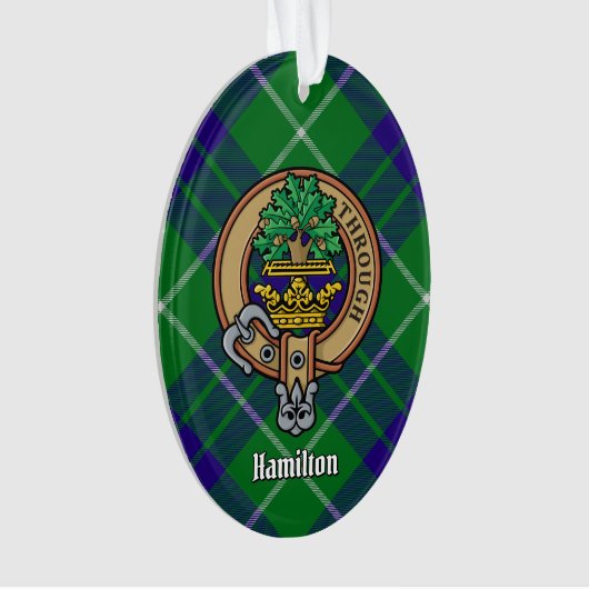Clan Hamilton Crest sur la chasse Tartan Ornament (devant)