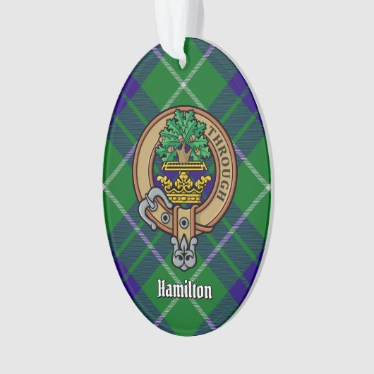 Clan Hamilton Crest sur la chasse Tartan Ornament (devant)