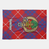 Clan Hamilton Crest sur la serviette de cuisine Ta (Horizontal)