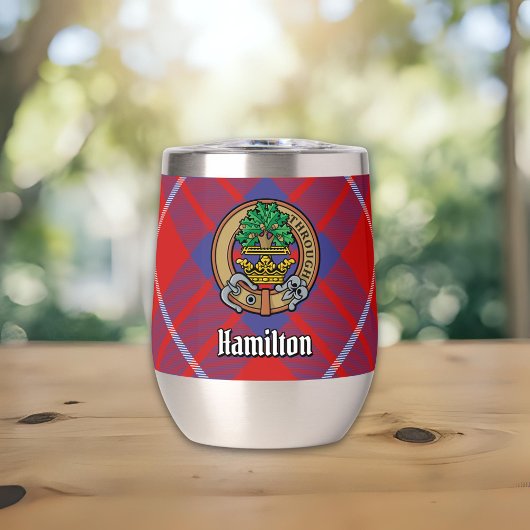 Clan Hamilton Crest sur Red Tartan
