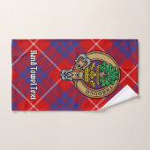 Clan Hamilton Crest sur Red Tartan (Serviette à main)
