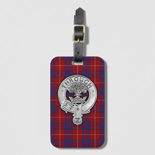 Clan Hamilton Crest & Tartan Bagagelabel (Voorkant (verticaal))
