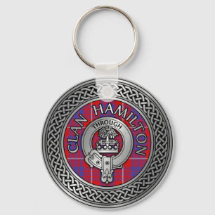 Clan Hamilton Crest & Tartan Knot Sleutelhanger