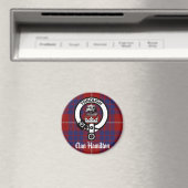 Clan Hamilton Crest & Tartan Magneet (Insitu (Vaatwasser))