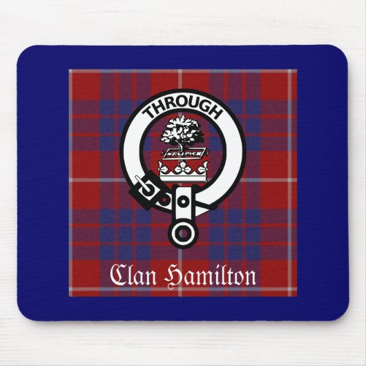 Clan Hamilton Crest & Tartan Muismat (Voorkant)