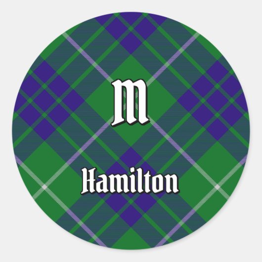 Clan Hamilton Hunting Tartan Classic Round Sticker (Voorkant)