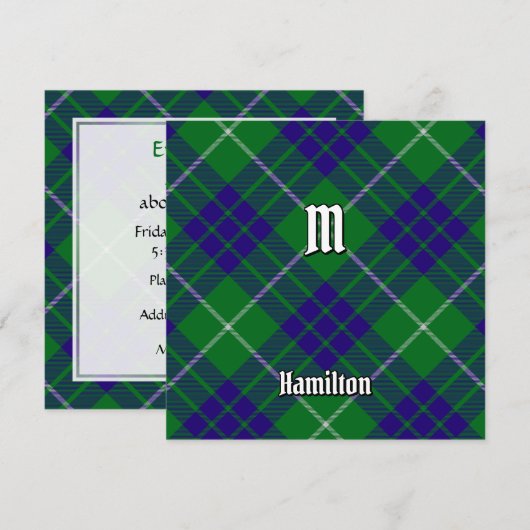 Clan Hamilton Hunting Tartan Kaart (Voorkant / Achterkant)