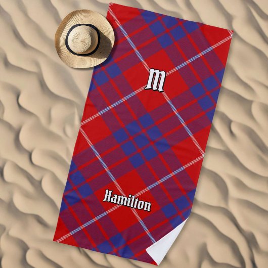 Clan Hamilton Red Tartan Beach Towel Strandlaken