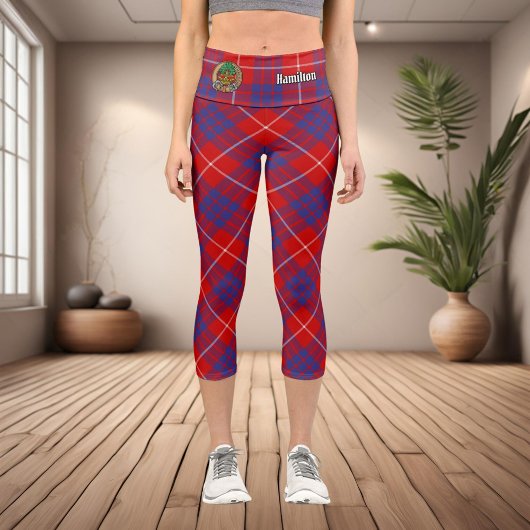 Clan Hamilton Red Tartan Capri Leggings