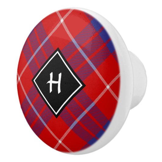 Clan Hamilton Red Tartan Ceramic Knob Keramische Knop (Rechts)