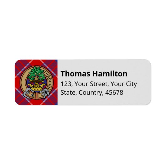 Clan Hamilton Red Tartan Étiquette (Devant)