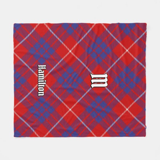 Clan Hamilton Red Tartan Fleece Blanket (Voorkant (Horizontaal))