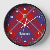 Clan Hamilton Red Tartan Grande horloge