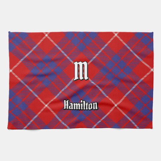 Clan Hamilton Red Tartan Kitchen Towel Theedoek (Horizontaal)