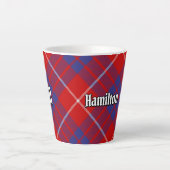 Clan Hamilton Red Tartan Latte Mok (Voorkant)