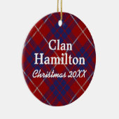Clan Hamilton Scottish Tartan Keramisch Ornament (Rechts)