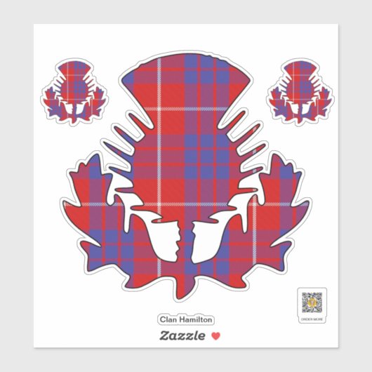 Clan Hamilton Thistle Sticker (Vel)