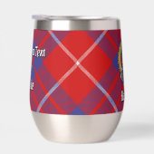 Clan Hamilton Wapenschild over Rode Tartan (Rechts)