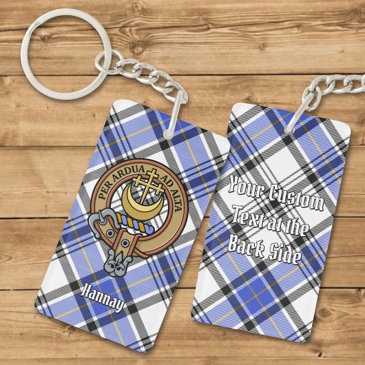 Clan Hannay Crest over Tartan Sleutelhanger
