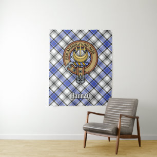 Clan Hannay Crest over Tartan Wandkleed