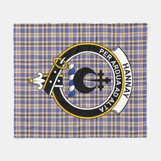 Clan Hannay Tartan Pset Fleece Deken (Voorkant (Horizontaal))