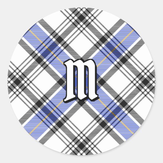 Clan Hannay Tartan Ronde Sticker (Voorkant)