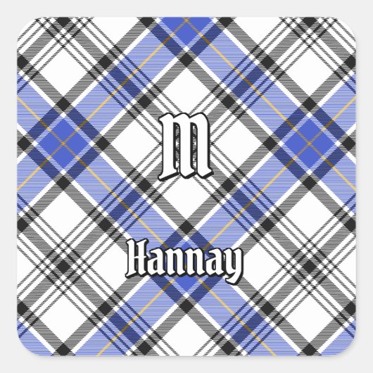 Clan Hannay Tartan Vierkante Sticker (Voorkant)