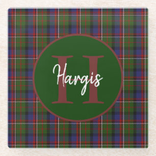 Clan Hargis Monogrammed Glass Onderzetter