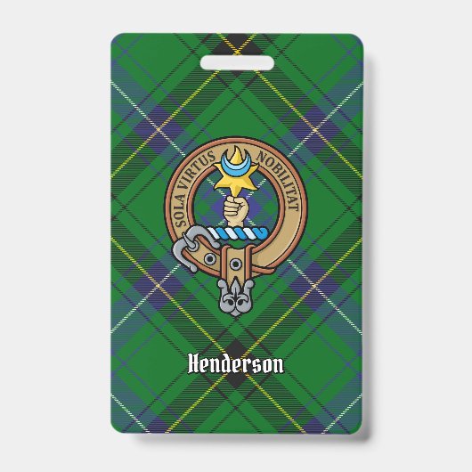 Clan Henderson Crest over Tartan Badge (Voorzijde)