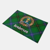 Clan Henderson Crest over Tartan Deurmat (Schuin)