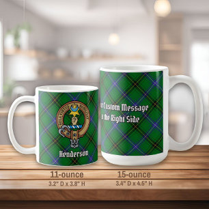 Clan Henderson Crest over Tartan Koffiemok