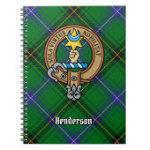 Clan Henderson Crest over Tartan Notitieboek (Voorkant)