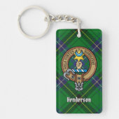 Clan Henderson Crest over Tartan Sleutelhanger (Voorkant)
