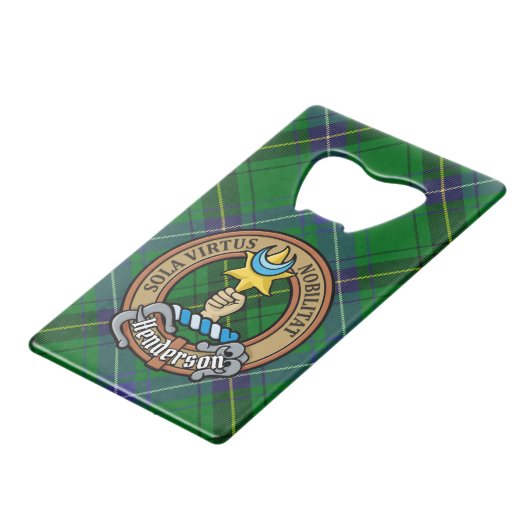Clan Henderson Crest sur Tartan (Devant Angle)