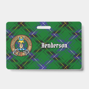 Clan Henderson Wapen over Tartan Badge
