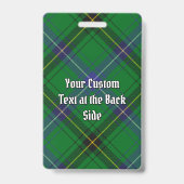 Clan Henderson Wapen over Tartan Badge (Achterkant)