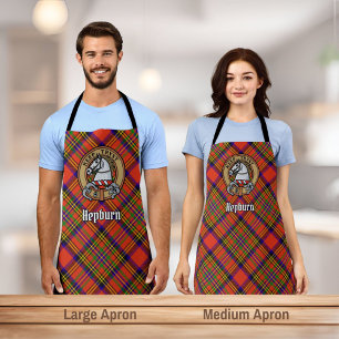 Clan Hepburn Crest over Tartan Schort