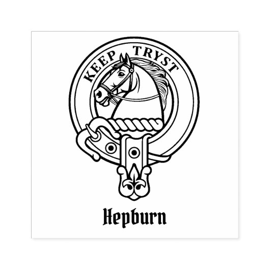 Clan Hepburn Crest Rubberstempel (Afrduk)