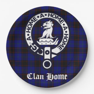Clan Home Crest Badge en Tartan Papieren Bordje